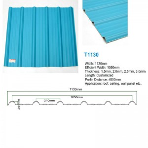 T1130 Niebieski ASA PVC UPVC Dachówka Trapezowa falista blacha dachowa z tworzywa sztucznego