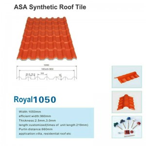 Royal1050 Nowa ASA Płytki dachowe z żywicy syntetycznej Blacha dachowa Fabryka Sprzedaż